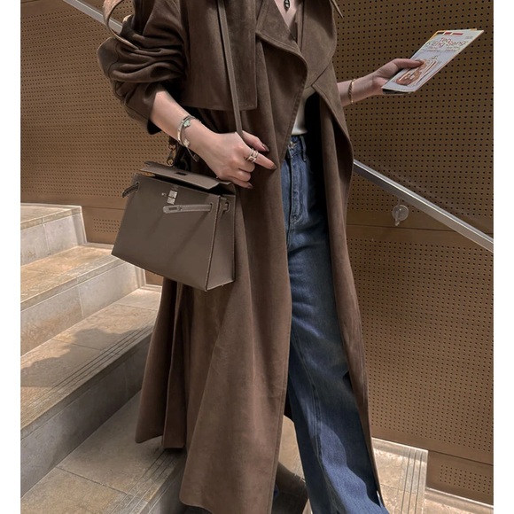 Pixie market faux suede trenchcoat - Picture 7 of 9